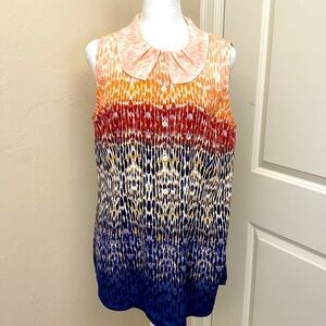 Cabi Love Sleeveless Blouse Tunic Top Women’s M Ombre Peter Pan Collar office